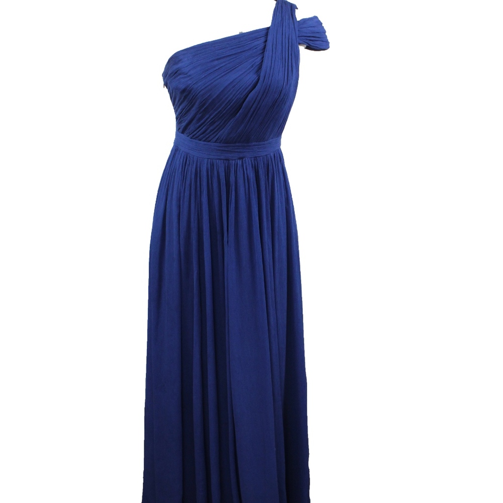 J. Crew Navy Blue Cara Silk Chiffon Gown Size 2